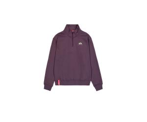 Alpha Industries Half Zip Small Logo Sweatshirt Felpe Taglia M - Prugna