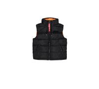 Alpha Industries Hooded Faux Down Puffer Slim Vest Piumino Taglia M - Nero