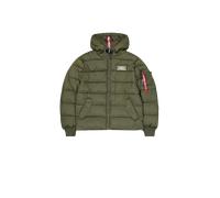 Alpha Industries Hooded Puffer Alpha Faux Down Piumino Taglia L - Verde scuro