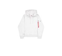 Alpha Industries Label Back Print Hoodie da Uomo Pastel Grey Melange 3XL