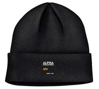 Alpha Industries Label Beanie Berretto Classico Unisex Black
