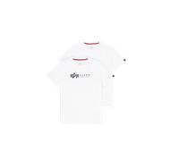 Alpha Industries Label Print T-Shirt 2 Pack Magliette Taglia L - Bianco