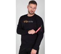 Alpha Industries Label Pullover, nero, taglia S per maschi