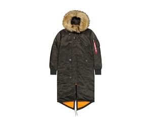 Alpha Industries Long Fishtail Giacca polare da donna Black Olive XS