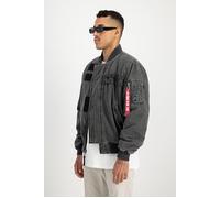 ALPHA INDUSTRIES Giacca di mezza stagione 'MA-1 Combat' grigio / rosso sangue / nero / bianco, Taglia L