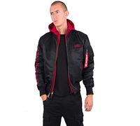 Alpha Industries MA-1 D-Tec Sleeve Embroidery Giacche Bomber Taglia L - Nero/Rosso