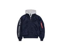 ALPHA INDUSTRIES Giacca di mezza stagione navy / grigio sfumato / rosso / bianco, Taglia XXL