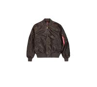 ALPHA INDUSTRIES Giacca di mezza stagione 'MA-1 FL' marrone / rosso sangue, Taglia XXL