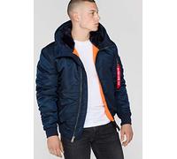 Alpha Industries MA-1 Giacca Bomber con Cappuccio da Uomo Rep.Blue
