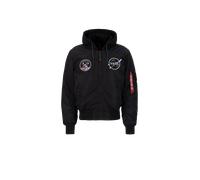 Giubbotto bomber con cappuccio scuro Alpha Industries MA-1 VF Noir M