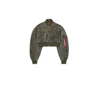 Alpha Industries MA-1 Vintage Cropped Giacche Bomber Taglia S - Verde