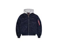 Alpha Industries MA-1 Zip Hood Back Embroidery Giacche Bomber Taglia 3XL - Blu scuro