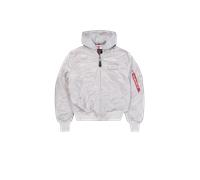 Alpha Industries MA-1 Zip Hood Back Print Giacche Bomber Taglia S - Grigio