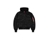 Alpha Industries MA-1 Zip Hood Backprint Giacche Bomber Taglia L - Nero/Bianco