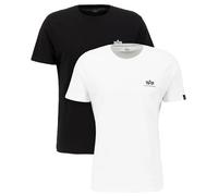 Alpha Industries Basic Small Logo T-Shirt 2 Pack Magliette Taglia S - Nero/Bianco