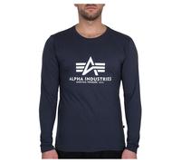 Alpha Industries Basic T LS a Maniche Lunghe per Uomo Maglietta Senza Collo, Marina Militare, M