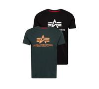 Alpha Industries Basic Big Logo T-Shirt 2 Pack Magliette Taglia L - Nero/Benzina scuro