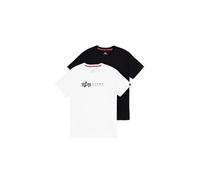 Alpha Industries Alpha Label T-Shirt 2 Pack Magliette Taglia 3XL - Nero/Bianco