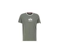 Alpha Industries Maglietta Basic T a Contrasto ML da Uomo T-Shirt, Oliva Scura