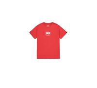 Alpha Industries Maglietta Basic T ML da Uomo Speed Red/White