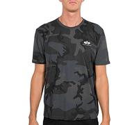 Alpha Industries Maglietta Basic T Small Logo Camo Uomo T-Shirt, Negro, Large