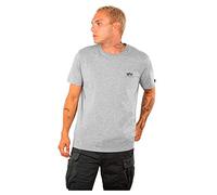 Alpha Industries Maglietta Basic T Small Logo per Uomo T-Shirt, Grey Heather, Medium