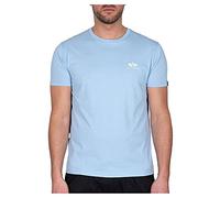 Alpha Industries Maglietta Basic T Small Logo per Uomo T-Shirt, Light Blue