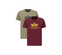 Alpha Industries Maglietta Basic T 2 Pack Uomo Olive/Burgundy