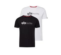 ALPHA INDUSTRIES Maglietta nero / bianco, Taglia L