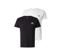 Alpha Industries Maglietta Basic Small Logo - Confezione da 2 - Uomo Taglia M Nero/Bianco