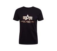 Alpha Industries Basic T-Shirt Maglietta con Stampa in Lamina per Uomo Black/Gold