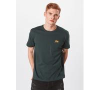 Alpha Industries Basic T Small Logo T-Shirt, Dark Petrol, M Uomo