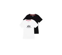 Alpha Industries New Basic Big Logo T-Shirt 2 Pack Magliette Taglia L - Nero/Bianco