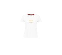 Alpha Industries New Basic Foil Print T-Shirt Magliette Taglia XS - Bianco/Giallo