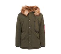 ALPHA INDUSTRIES Parka invernale 'Polar' camoscio / oliva / rosso acceso / bianco Uomo ALPHA INDUSTRIES XL camoscio / oliva / rosso acceso / bianco