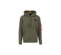 Alpha Industries Red Stripe Felpa con Cappuccio da Uomo, Dark Green, M