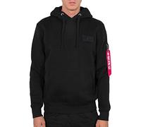 Alpha Industries Red Stripe Hoody Felpa con Cappuccio da Uomo, Black, M