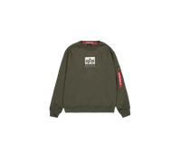 Alpha Industries Satin Logo Sweater Felpe da uomini Taglia XL - Verde