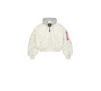 Alpha Industries Giacca bomber corta con cappuccio leggera da donna Stone Taglia L