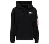Alpha Industries Skylab NASA Hoody Felpa con Cappuccio da Uomo, Black/Green, M