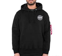 Alpha Industries Space Shuttle Felpa con cappuccio, nero, taglia L per maschi