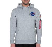 Alpha Industries Space Shuttle Felpa con Cappuccio da Uomo, Grey Heather