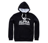 Alpha Industries Stampa schiuma Felpe con cappuccio / Felpe con cappuccio nero/biancoite XXL Nero
