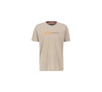 Alpha Industries T-Shirt Alpha Label da Uomo, Vintage Sand, XS