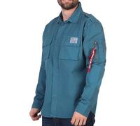 Alpha Industries Urban Military Shirt Camicia over da Uomo Vintage Marine