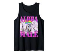 Alpha Maschio Unicorno Sarcastico Ironico Y2K Divertente Umorismo Strano Canotta