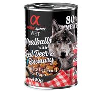 alpha spirit Dog Meatballs 6 x 400 g umido per cane - Cervo rosso & Rosmarino
