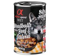 alpha spirit Dog Meatballs 6 x 400 g umido per cane - Manzo & Salvia