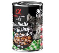 alpha spirit Dog Meatballs 6 x 400 g umido per cane - Tacchino & Coriandolo