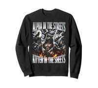 Alpha Streets - Gattino in The Sheets Funny Wolf Meme Felpa